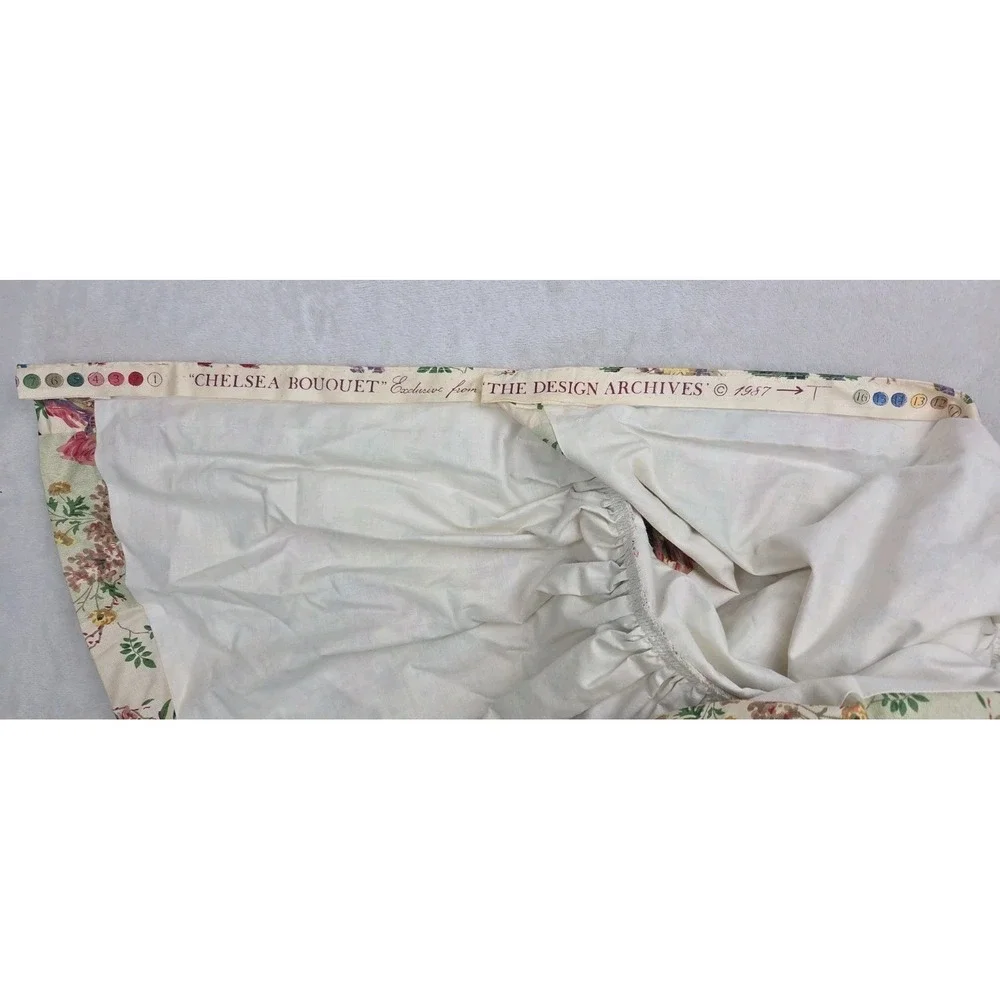 CHELSEA BOUQUET Floral Stripe Estate Drapes Valances Custom Design Archives 1987